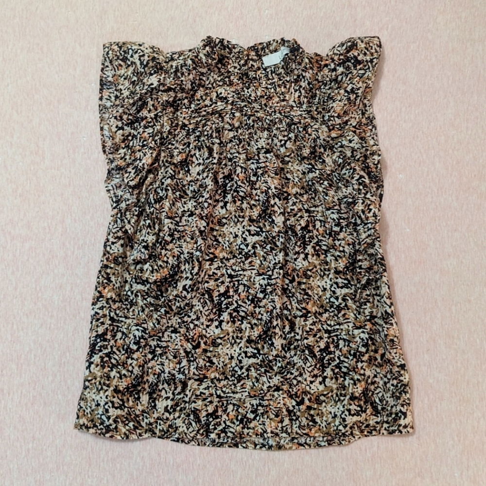 NWOT LOFT Pintucked Ruffle Shell Top - Picture 4 of 11